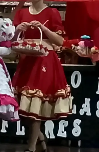 Vestido de huasa chilena rojo con detalles - miniatura 1