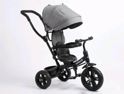 Triciclo para niños Bebesit con toldo gris - miniatura 1