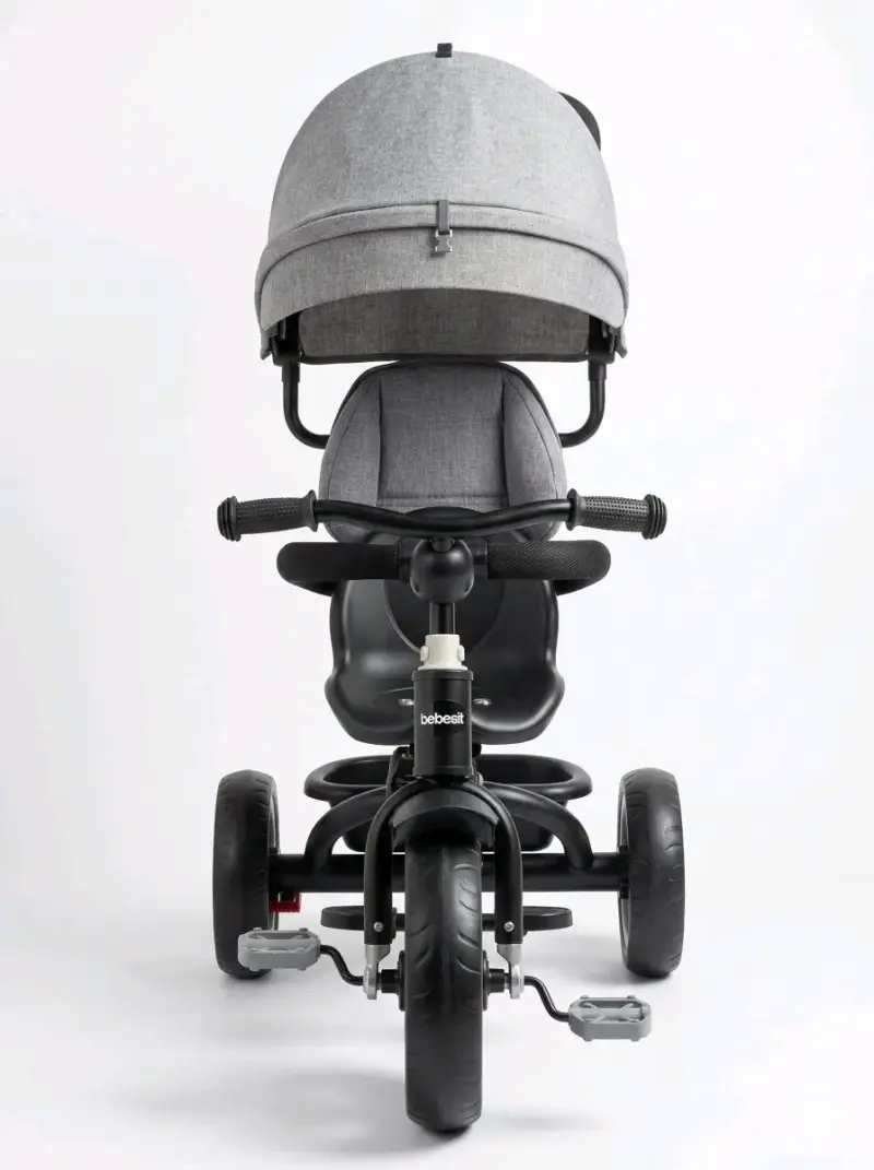 Triciclo para niños Bebesit con toldo gris - 2