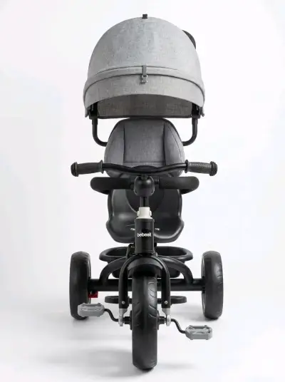 Triciclo para niños Bebesit con toldo gris - miniatura 2