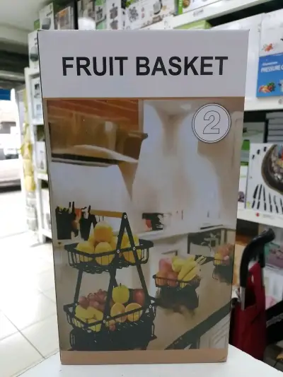 Canasto de Frutas Doble Nivel Metálico - miniatura 1