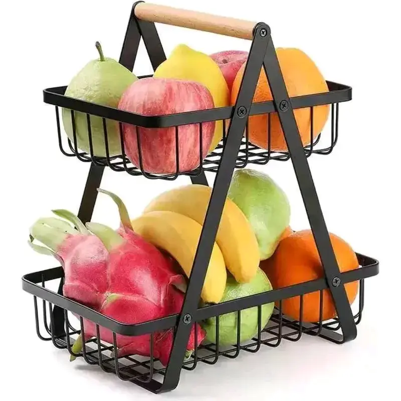 Canasto de Frutas Doble Nivel Metálico - 2
