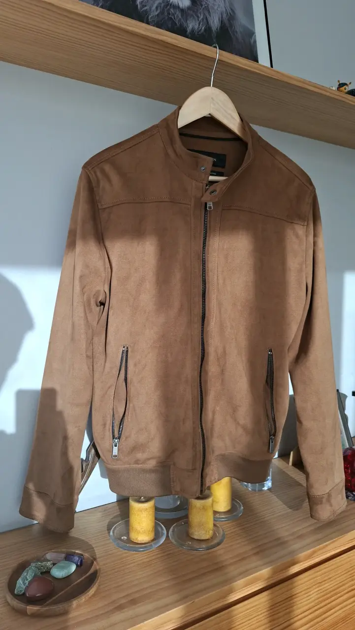 Chaqueta de gamuza marrón Zara Man - 1