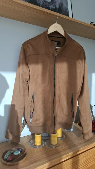 Chaqueta de gamuza marrón Zara Man - miniatura 1