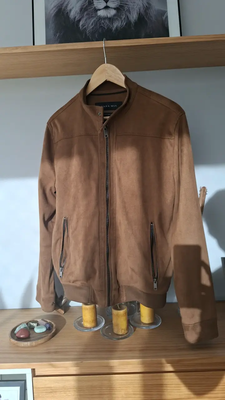 Chaqueta de gamuza marrón Zara Man - 2