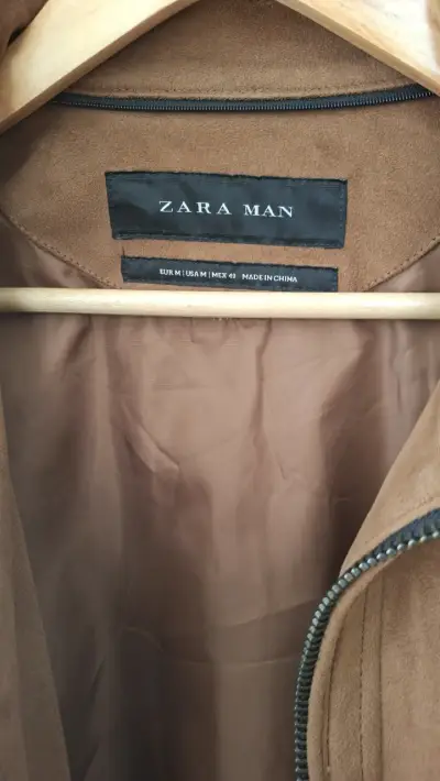 Chaqueta de gamuza marrón Zara Man - miniatura 3