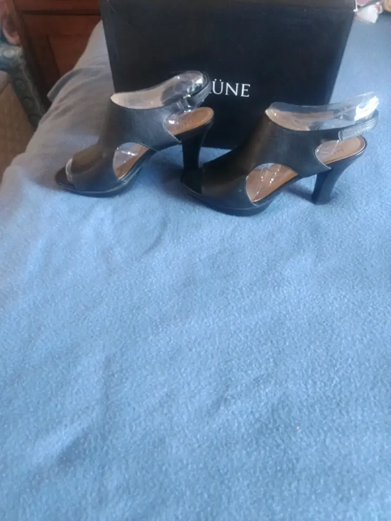 Zapatos de Tacón Abierto Prüne Negros - 3