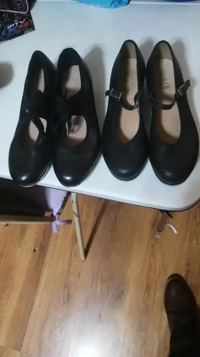 Zapatos de baile tap negro Block - miniatura 1