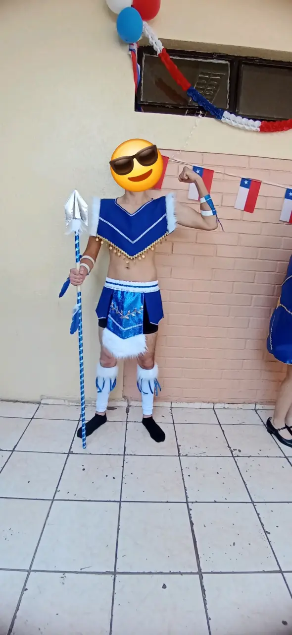 Disfraz de guerrero tobas azul con accesorios - 1