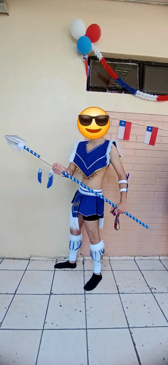 Disfraz de guerrero tobas azul con accesorios - 2