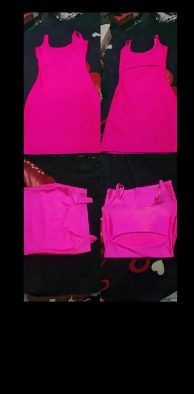 Vestido corto fucsia sin mangas - miniatura 1