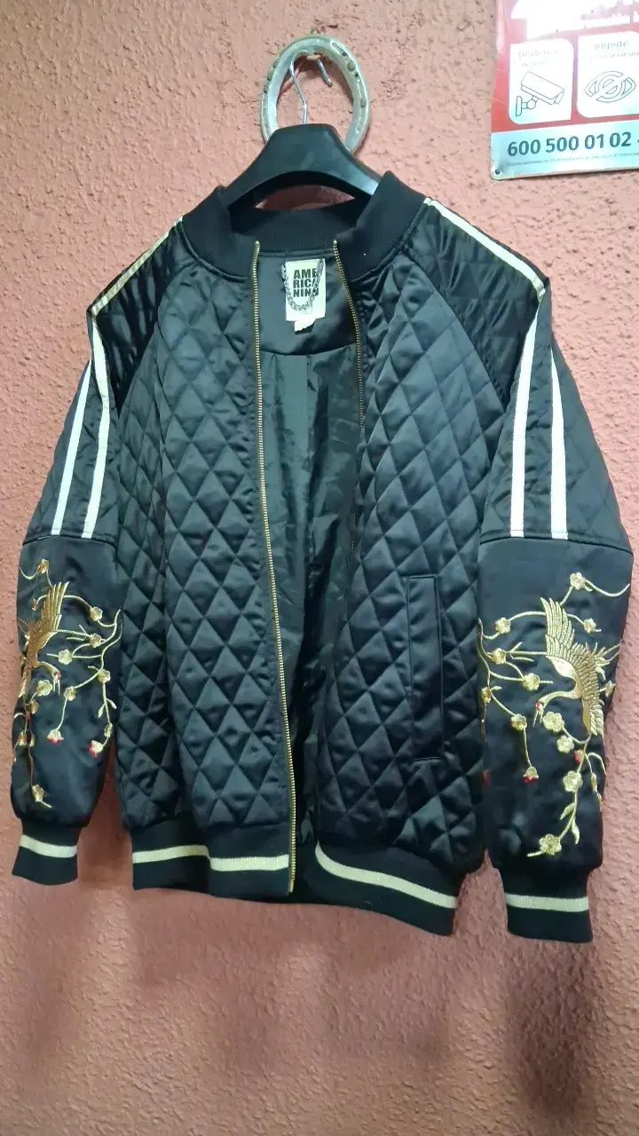 Chaqueta bomber negra bordada Americanino Ninja - 3