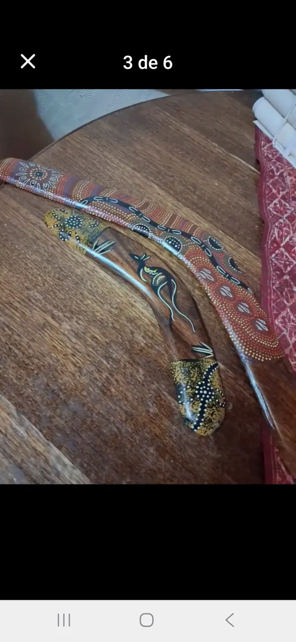 Boomerangs decorativos de madera pintados a mano - 3