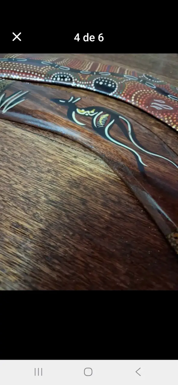 Boomerangs decorativos de madera pintados a mano - 4