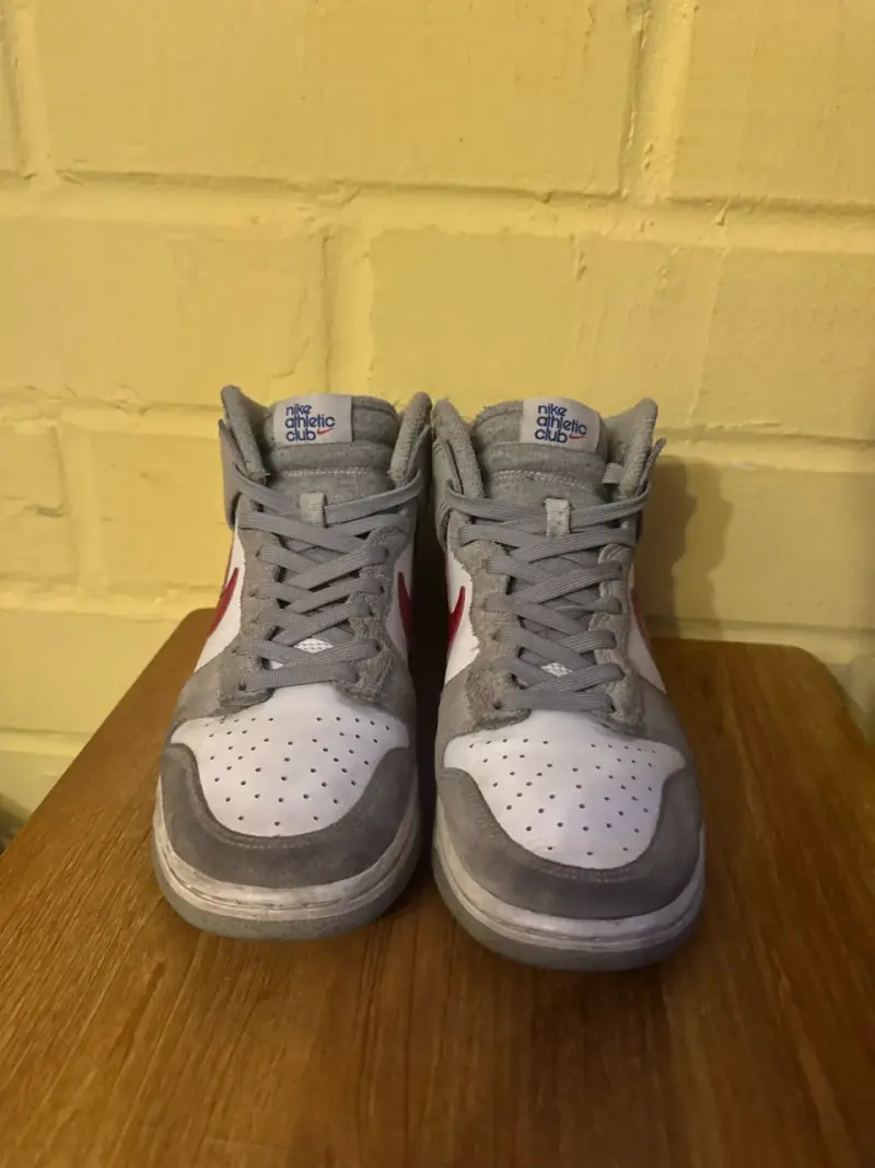 Zapatillas Nike Dunk High Gris y Rojo - 2