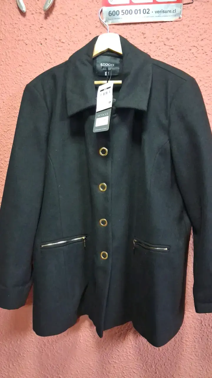 Chaquetón negro S.Cocci con cierre metálico - 1