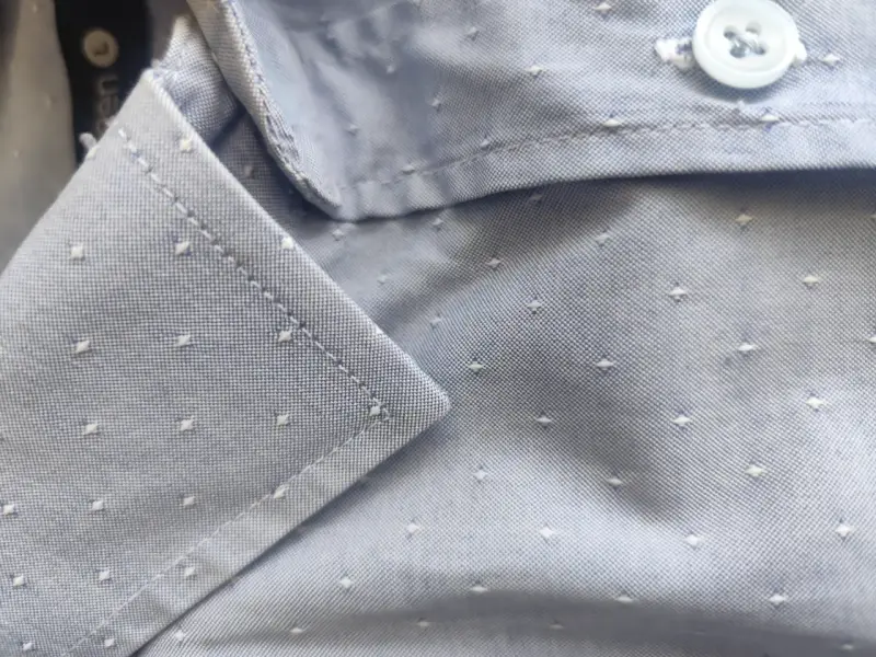 Camisa formal gris/celeste de hombre - 2