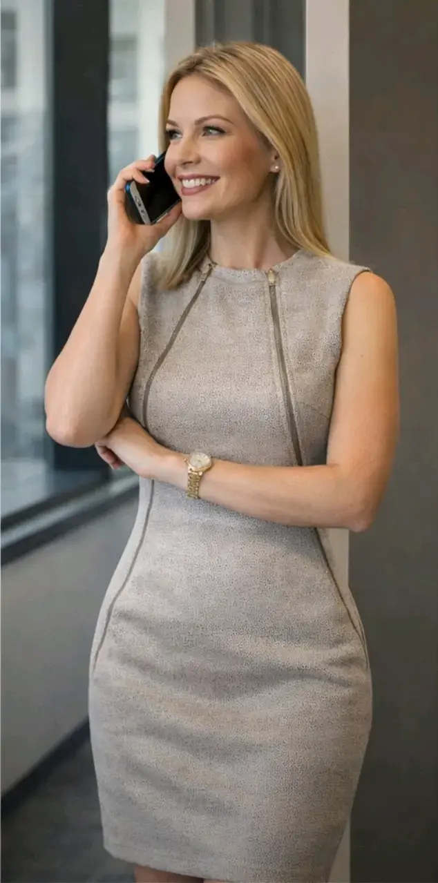 Vestido elegante sin mangas gris claro - 1
