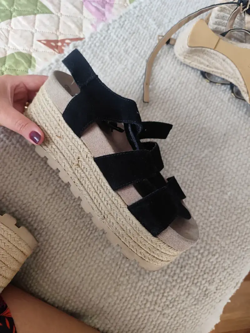 Sandalias cmoran 36 negras cuero - 2