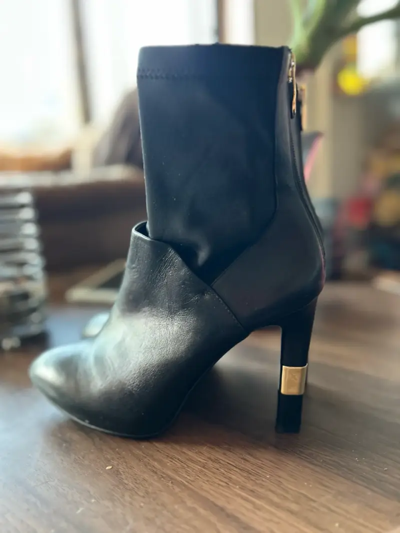 Botines de cuero negro con tacón Dior T39 - 1