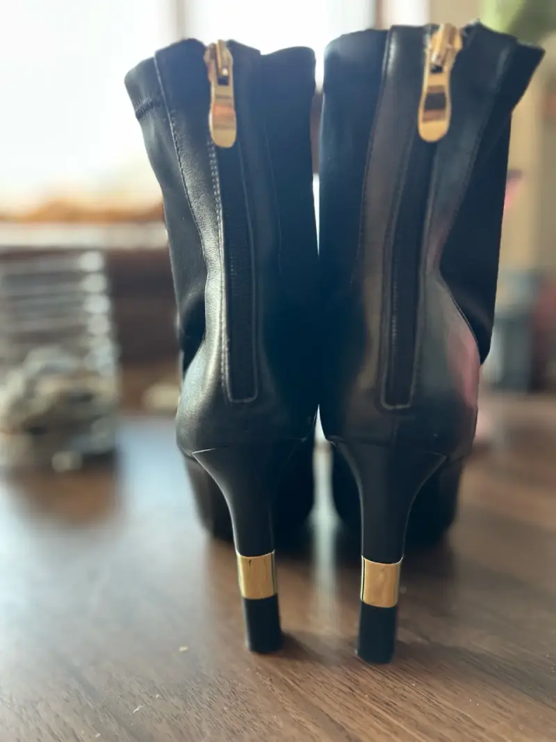 Botines de cuero negro con tacón Dior T39 - 2