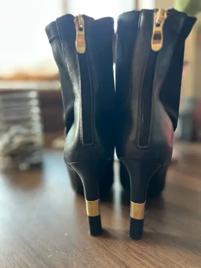 Botines de cuero negro con tacón Dior T39 - miniatura 2