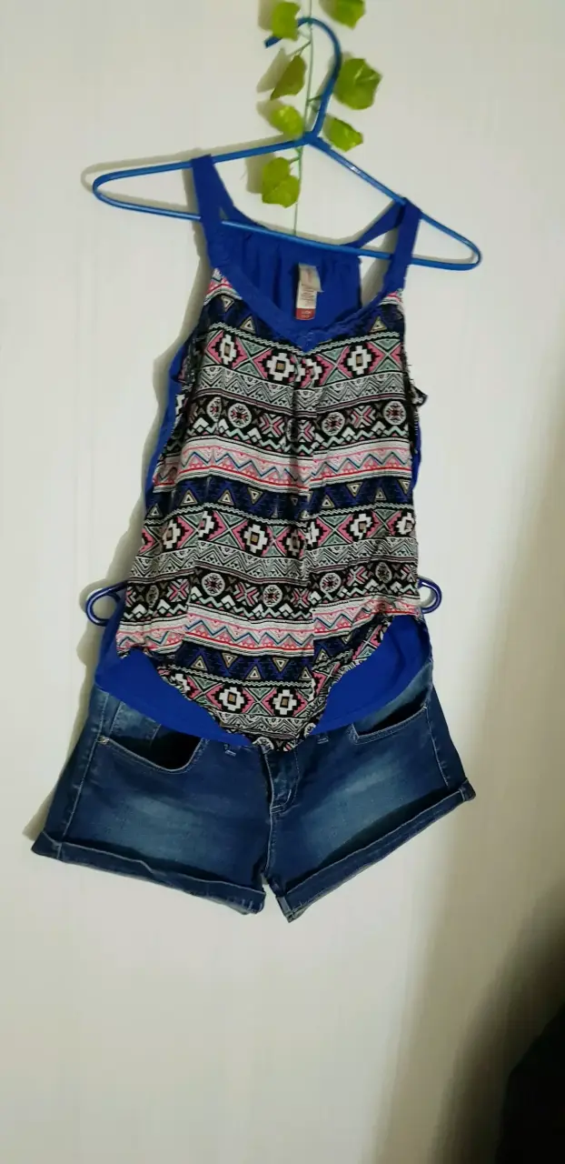 Conjunto de verano para mujer con estampado étnico - 1