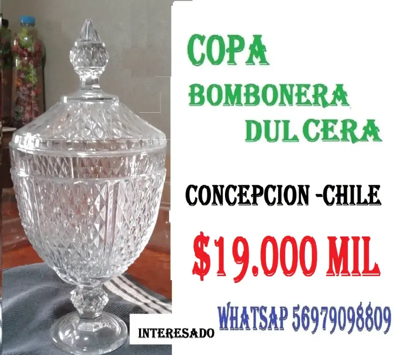 Copa bombonera de cristal tallado