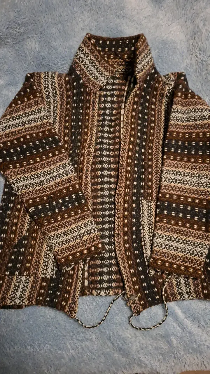 Chaleco de lana tejido a mano multicolor - 1