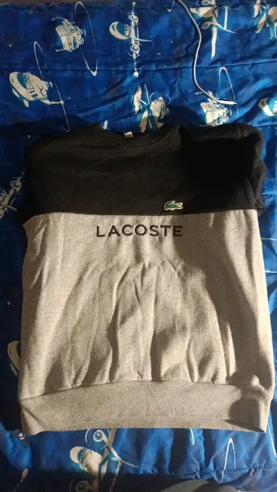 Polerón Lacoste bicolor negro y gris - miniatura 1