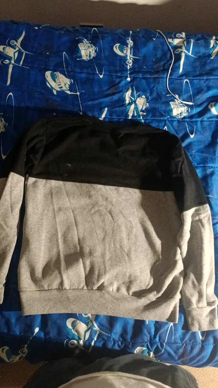 Polerón Lacoste bicolor negro y gris - 2