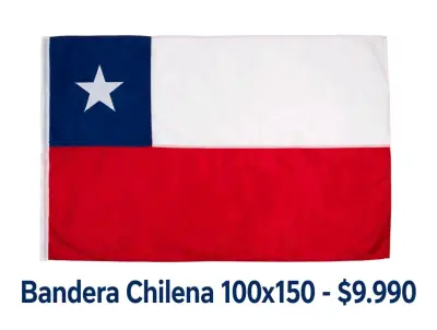 Bandera Chilena 60x90 cm Tela Resistente - miniatura 4