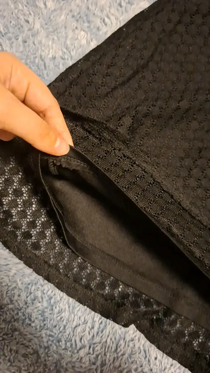Falda negra de encaje talla L - 3