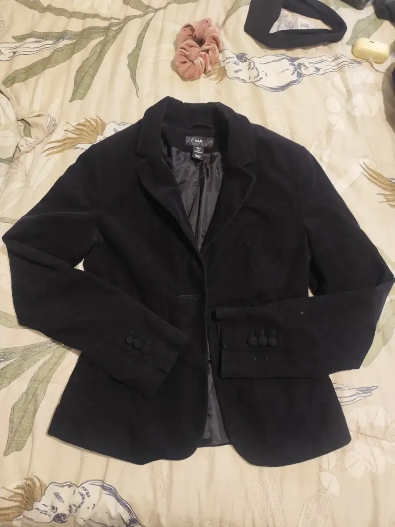 Blazer de pana negro H&M para mujer 34 - 1