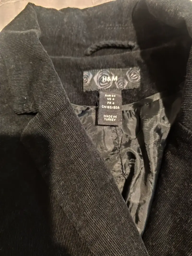 Blazer de pana negro H&M para mujer 34 - 2
