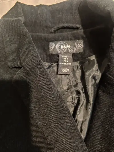Blazer de pana negro H&M para mujer 34 - miniatura 2