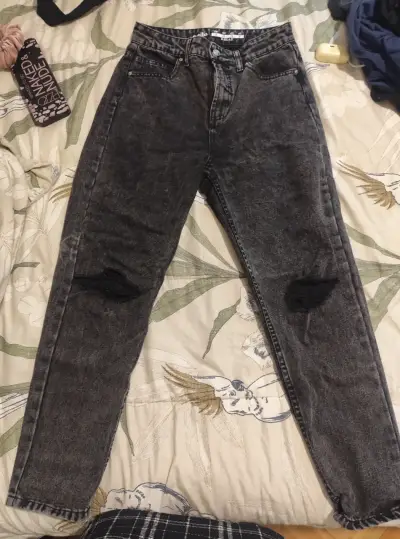 Jeans negros desgastados Sybilla Kelly para mujer - miniatura 1