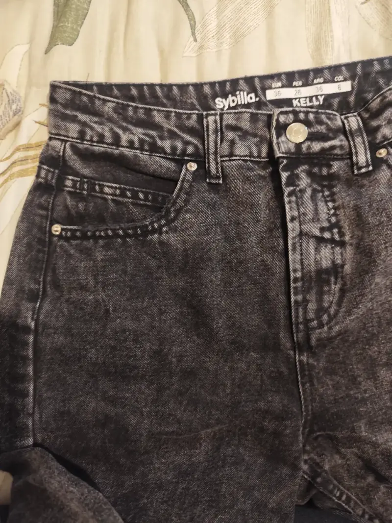 Jeans negros desgastados Sybilla Kelly para mujer - 2