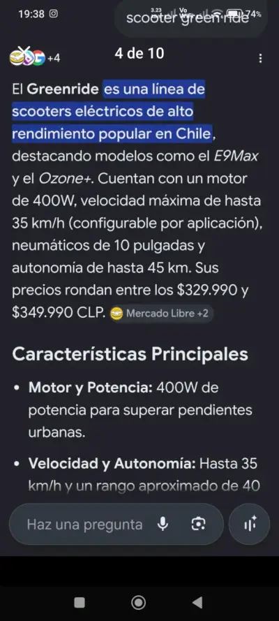 Scooter Eléctrico Greenride 15Ah con App - miniatura 4