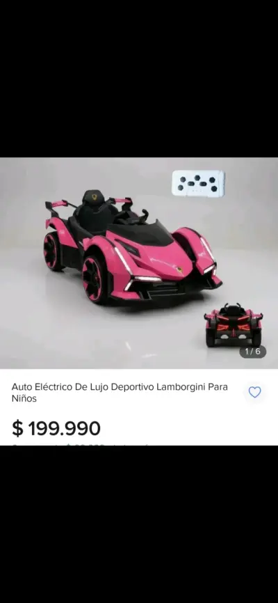 Auto eléctrico deportivo para niños Lamborghini rosa - miniatura 1