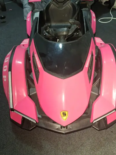 Auto eléctrico deportivo para niños Lamborghini rosa - miniatura 3
