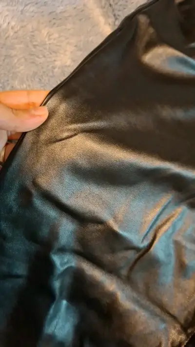 Pantalones de cuero sintético negro Cocci - miniatura 3