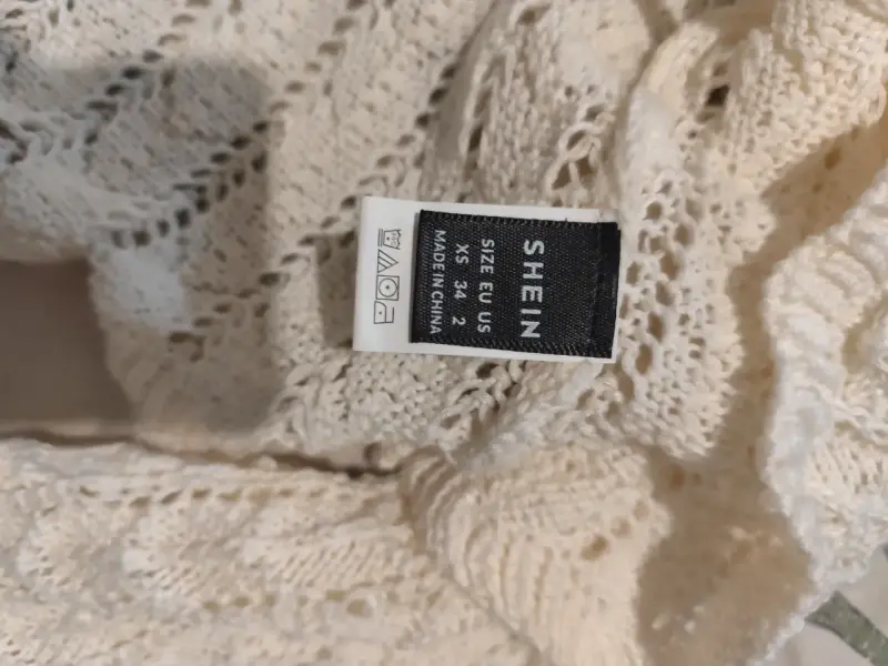 Hermoso Cárdigan tejido beige SHEIN con lazo - 2