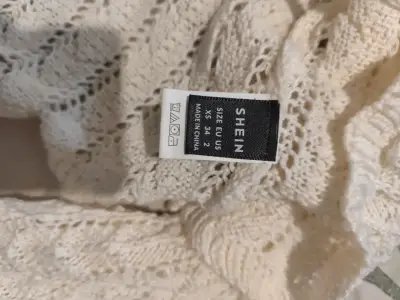Hermoso Cárdigan tejido beige SHEIN con lazo - miniatura 2