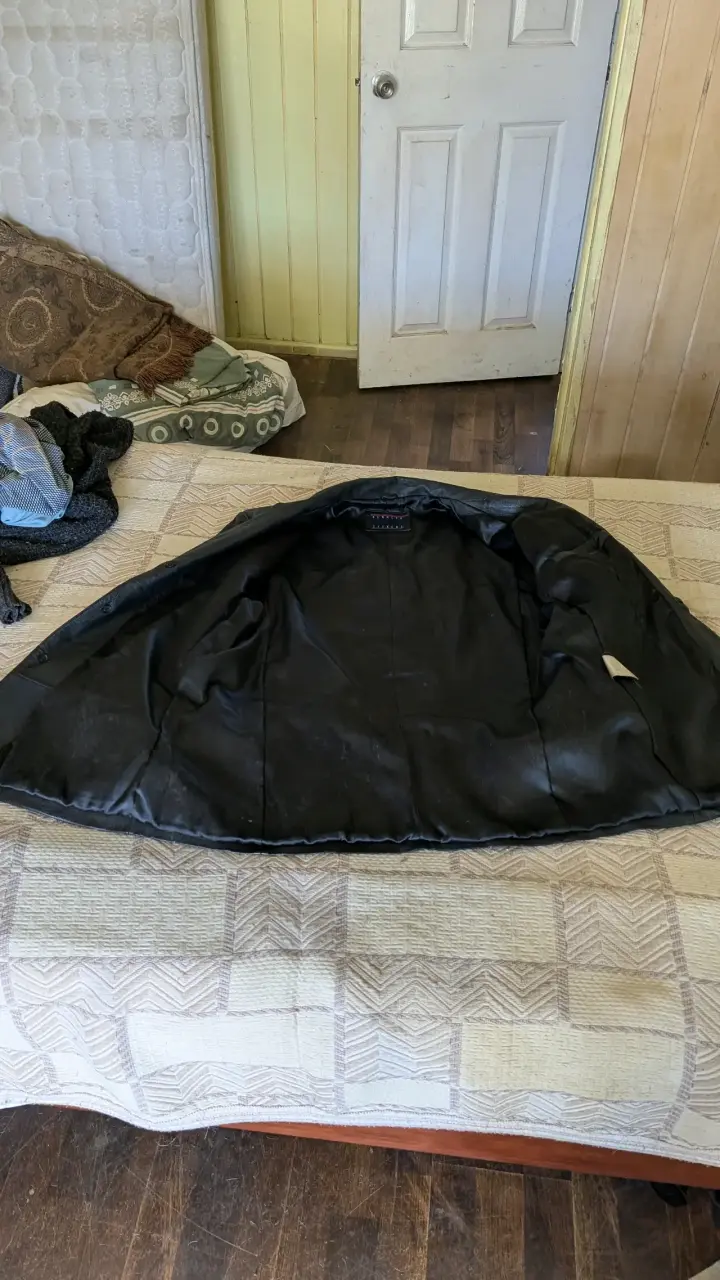 Chaqueta de cuero negra para hombre - 2