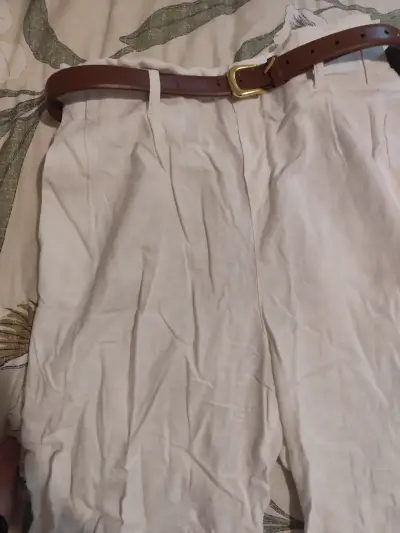 Pantalones de lino blanco - miniatura 1
