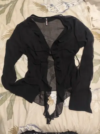 Blusa negra transparente RollyGo talla M - miniatura 1