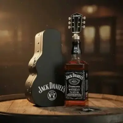 Whiskey Jack Daniel's con estuche de guitarra - miniatura 1