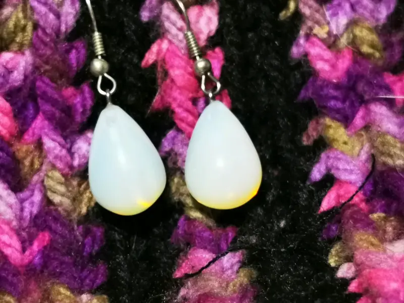 Set de pulsera y aros de piedra luna - 2