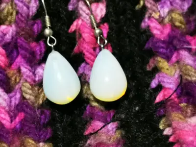 Set de pulsera y aros de piedra luna - miniatura 2
